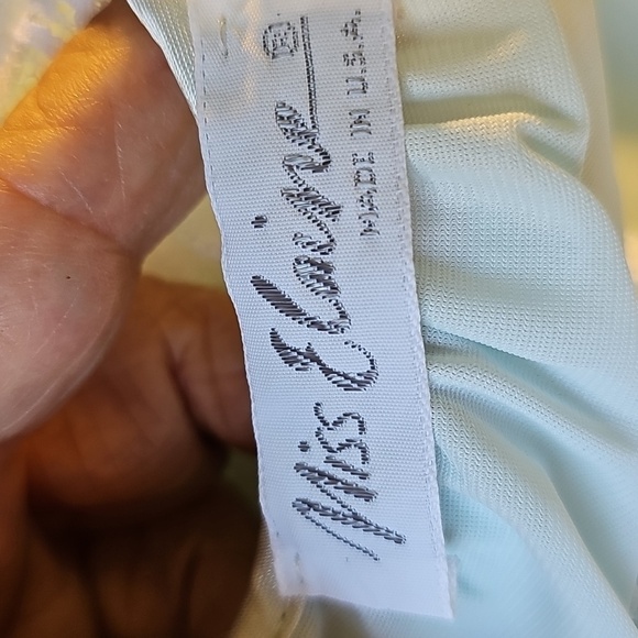 Miss Elaine Light Blue And White Lace, long Vintage Robe. Oversized Small. - Picture 10 of 12